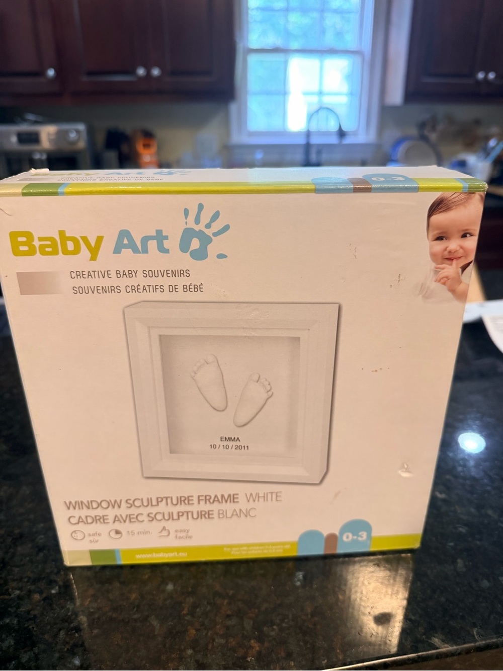 NEW "BABY ART" White Window Feet Sculpture Frame - Baby Keepsake NEW